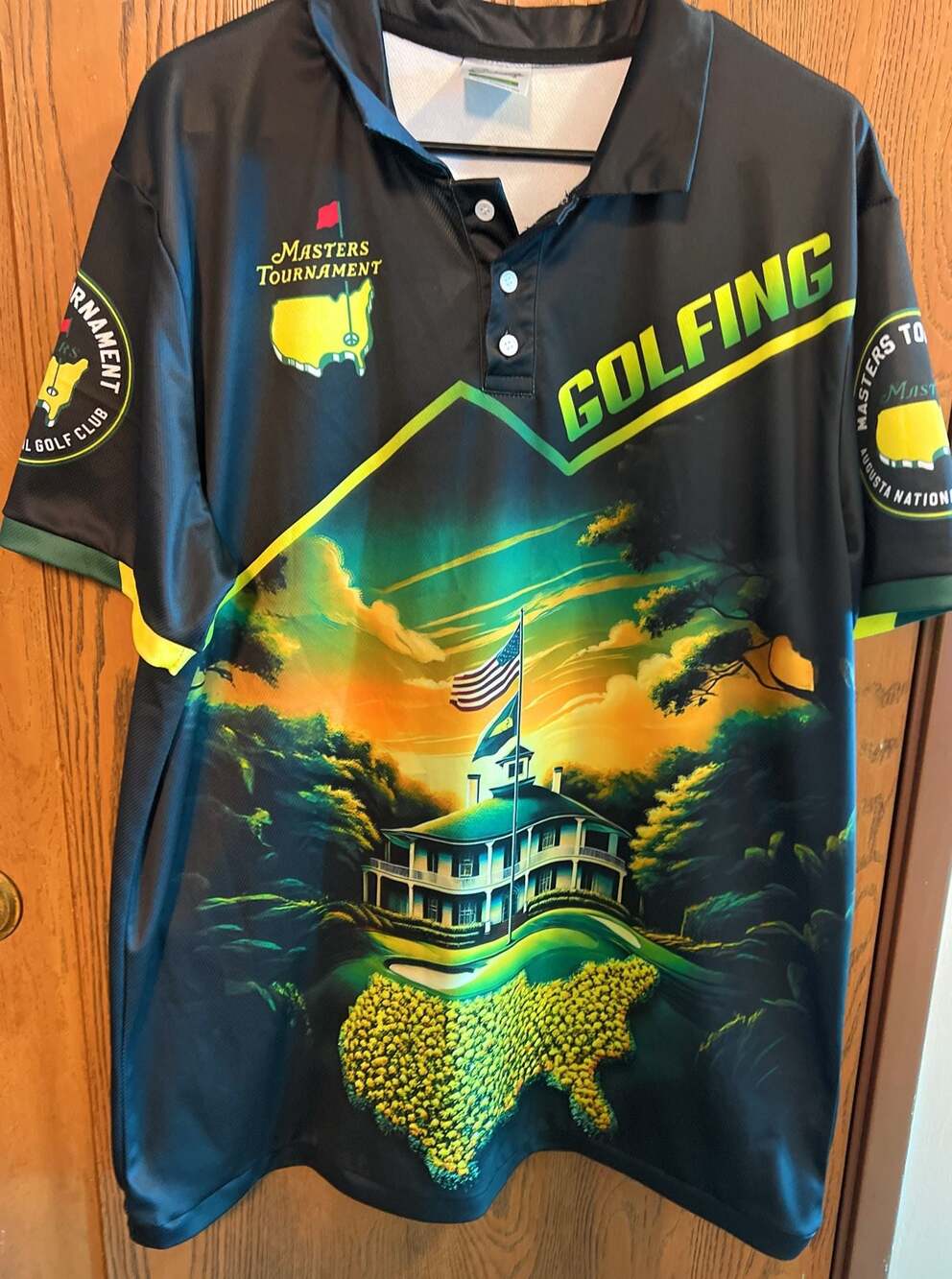 Birdie Tee Masters Tournament Augusta National Themed Graphic Golf Polo Shirt